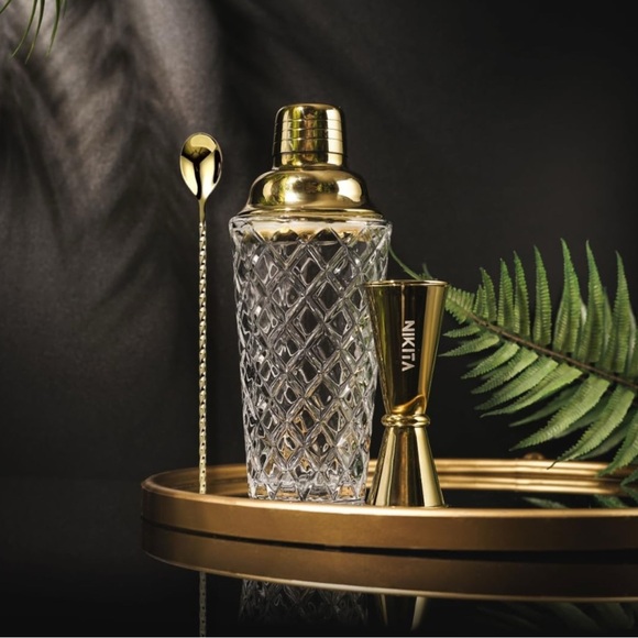 Other - Gold and Clear Crystal Cocktail Shaker Set